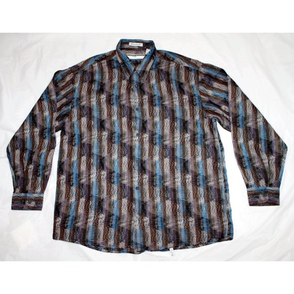 Jhane Barnes Men's Long Sleeve Button Front Shirt Size Medium - Picture 3 of 7